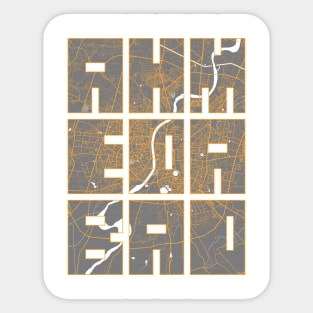 Ahmedabad, Gujarat, India City Map Typography - Bauhaus Sticker